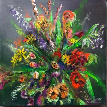 Original Expressionism Floral Paintings by Martine Hoving