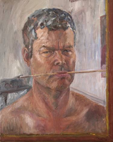 Self portrait with brush thumb