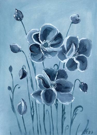 Original Art Deco Botanic Paintings by Halyna Nechyporuk