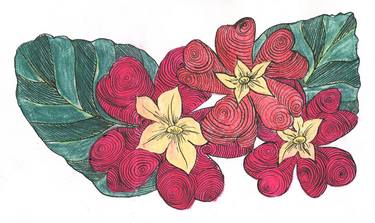 Print of Art Deco Botanic Drawings by Halyna Nechyporuk