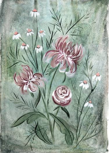 Print of Floral Paintings by Halyna Nechyporuk