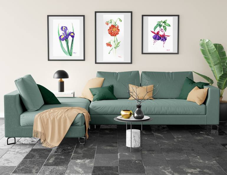 Original Contemporary Botanic Painting by Halyna Nechyporuk