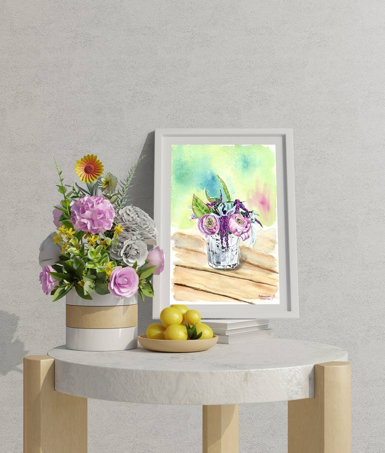 Original Contemporary Floral Painting by Halyna Nechyporuk