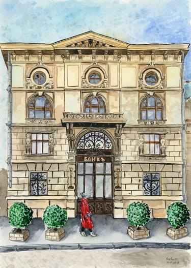 Original Fine Art Architecture Paintings by Halyna Nechyporuk