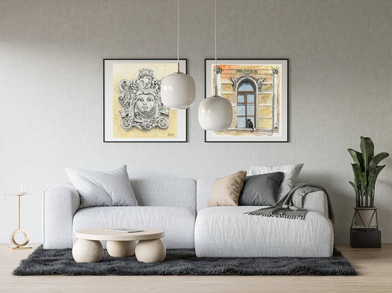 Original Architecture Painting by Halyna Nechyporuk