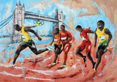 Original Sports Paintings by Jean-Luc LOPEZ