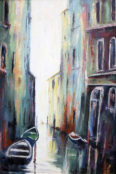 Original Figurative Cities Paintings by Jean-Luc LOPEZ