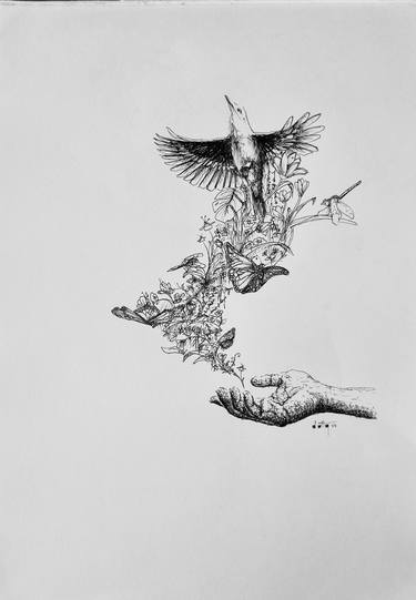 Print of Animal Drawings by Dotty Du