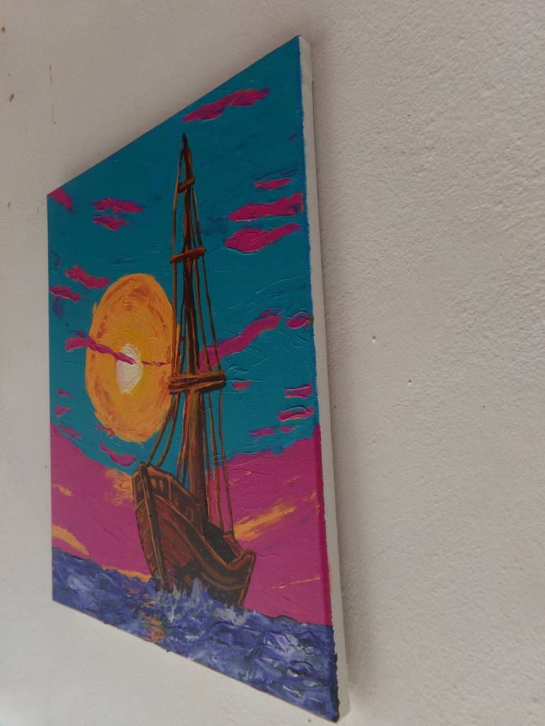 Original Boat Painting by christos papanastasiou