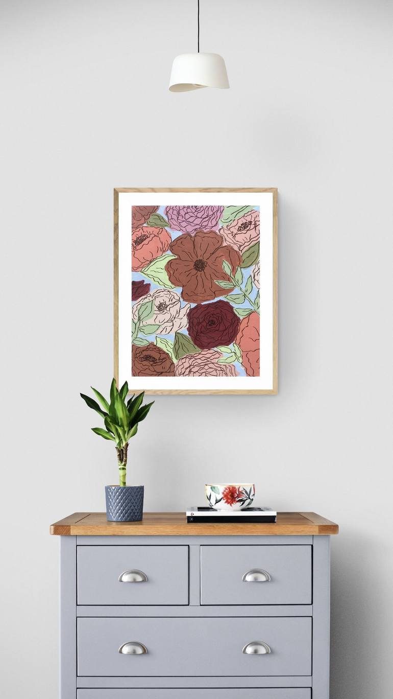 Original Abstract Botanic Painting by Beatriz Carvalho