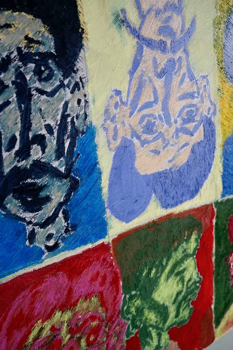 Original Abstract Expressionism Men Painting by Baltazar Sala