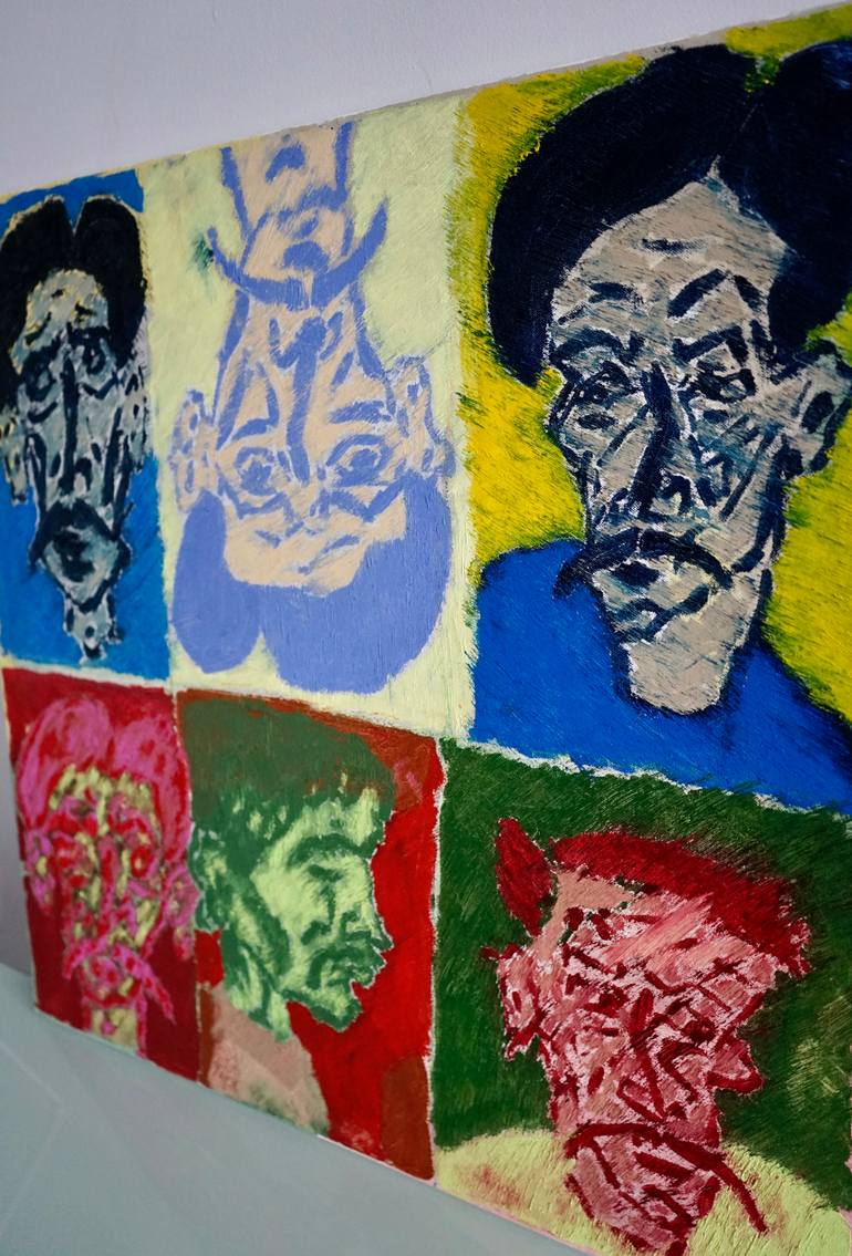 Original Abstract Expressionism Men Painting by Baltazar Sala