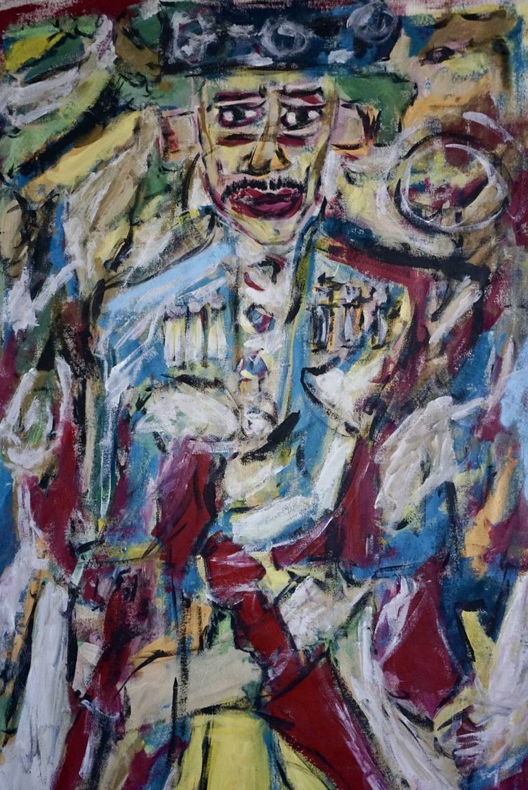 Original Abstract Expressionism Men Painting by Baltazar Sala