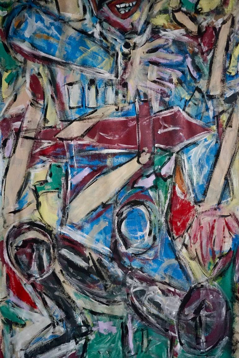 Original Abstract People Painting by Baltazar Sala