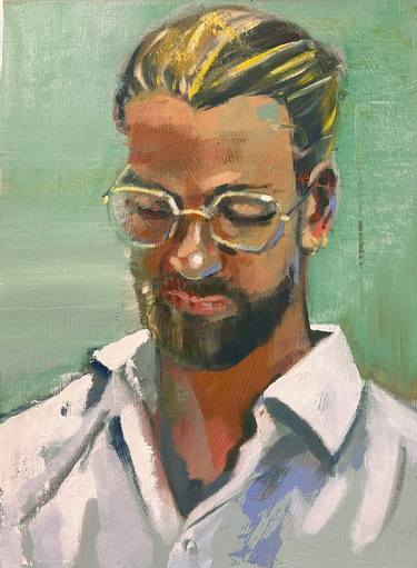 Original Figurative Men Painting by Beate Fahrnlaender