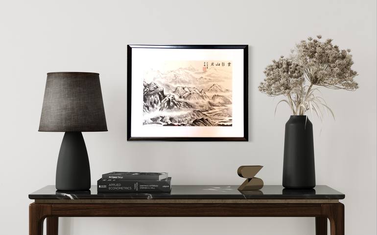 Original Art Deco Landscape Painting by Choq Leung