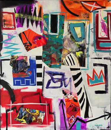 Original Abstract Collage by Victoria Gallery Art