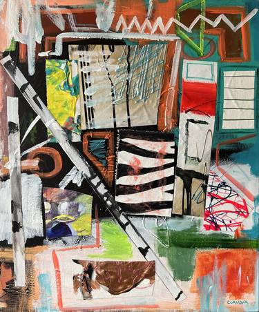 Original Abstract Collage by Victoria Gallery Art