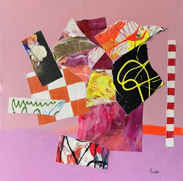 Original Abstract Collage by Victoria Gallery Art