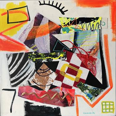 Original Abstract Collage by Victoria Gallery Art