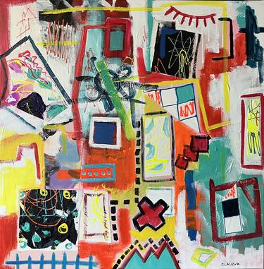 Original Abstract Collage by Victoria Gallery Art