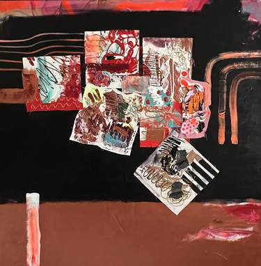 Original Abstract Collage by Victoria Gallery Art