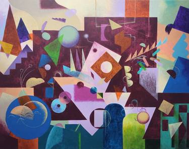 Original Fine Art Abstract Paintings by Ok-young Choi