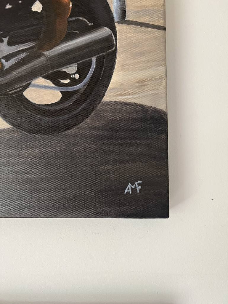 Original Figurative Bike Painting by Arnaud Feuga