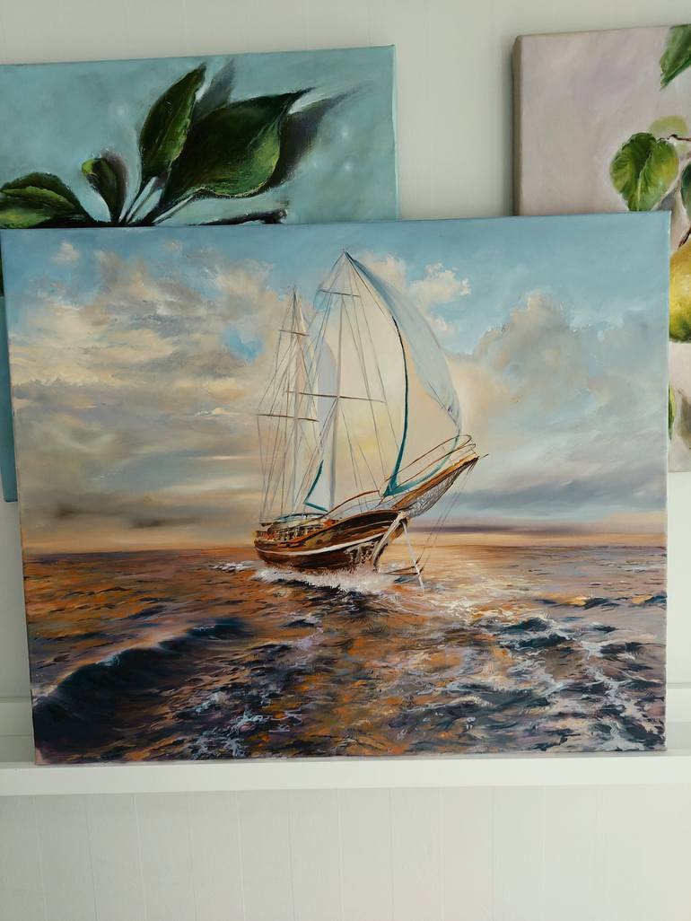 Original Seascape Painting by Elena Mardashova