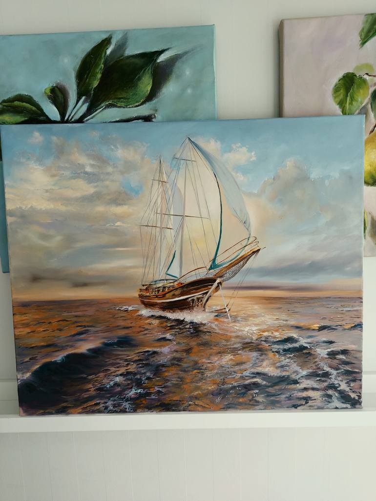 Original Realism Seascape Painting by Elena Mardashova