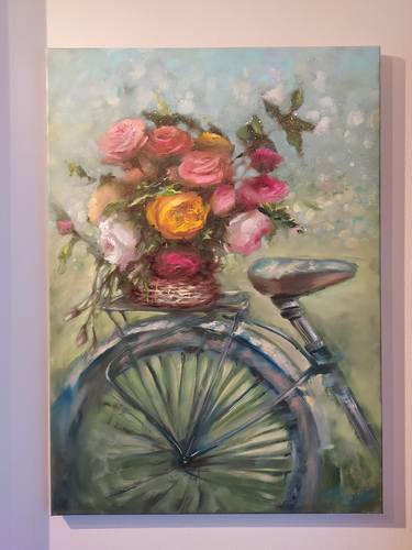 Original Contemporary Bicycle Paintings by Elena Mardashova