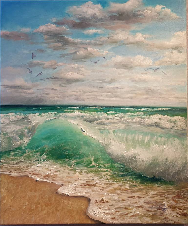 Original Contemporary Seascape Painting by Elena Mardashova