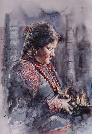 Newari Woman in Traditional Attire thumb