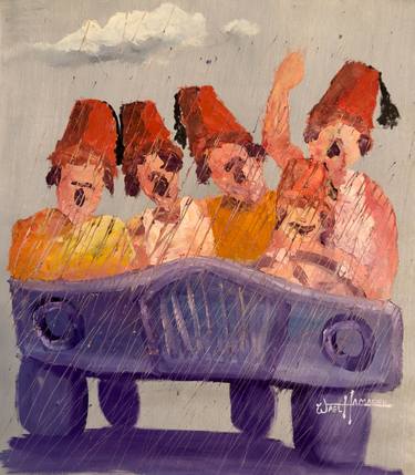 Original Contemporary Automobile Paintings by Wael Hamadeh