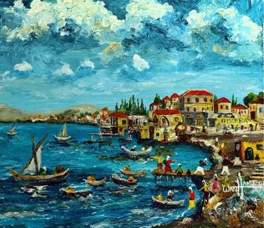 Print of Expressionism Seascape Paintings by WAEL HAMADEH
