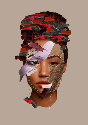 Original Abstract Portrait Collage by sora kash
