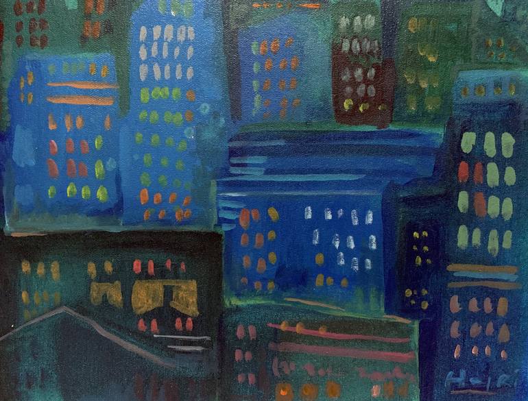 Original Expressionism Cities Painting by Hajrian Syah