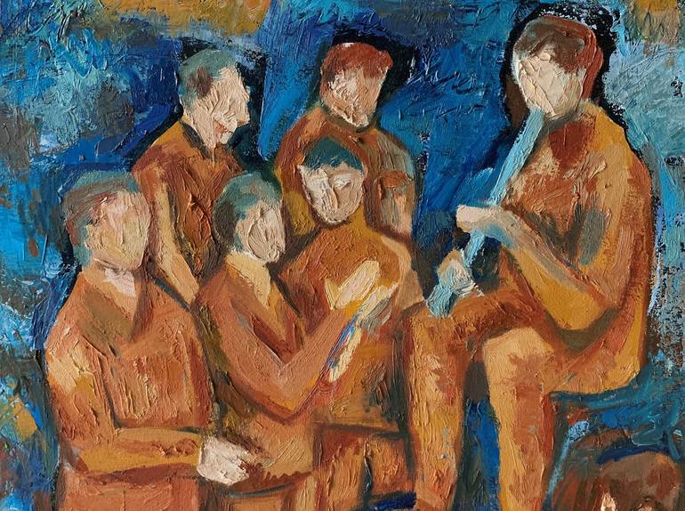 Original Expressionism People Painting by Hajrian Syah