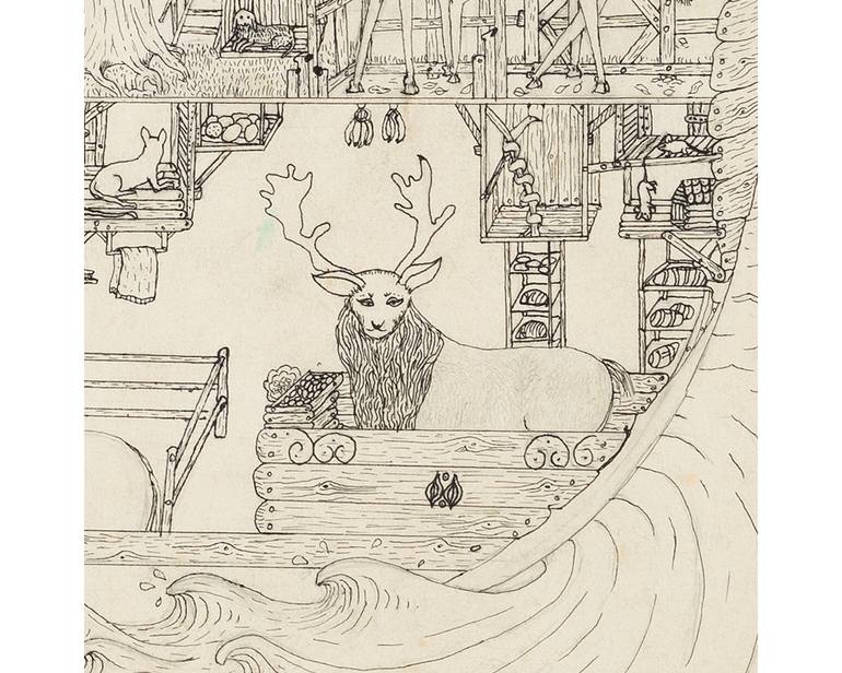 Original Figurative Boat Drawing by Sandra Silva Galindo