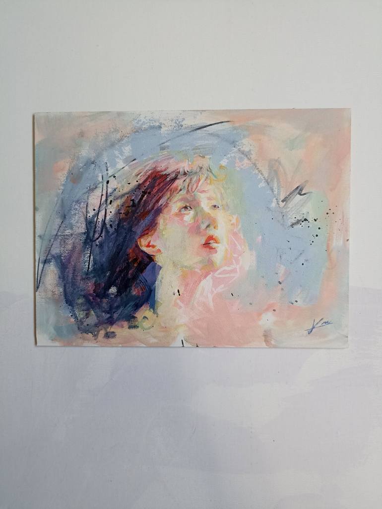 Original Abstract Portrait Painting by Karen Lara Martin