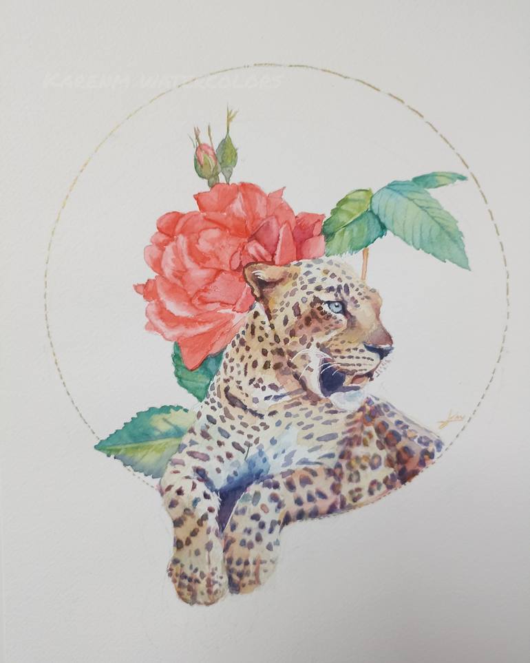 Original Art Deco Animal Painting by Karen Lara Martin