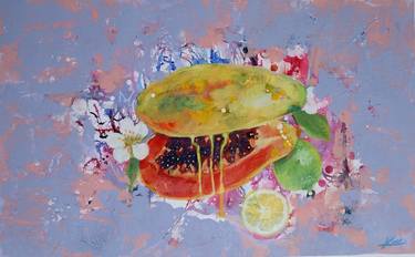 Original Abstract Expressionism Food Painting by Karen Lara Martin