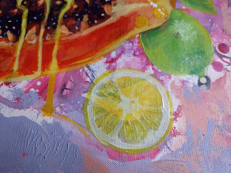 Original Abstract Expressionism Food Painting by Karen Lara Martin