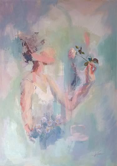 Figurative abstract Holding a Rose thumb