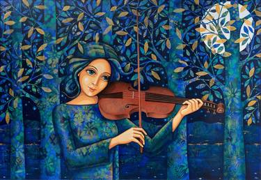 Original Art Nouveau Music Painting by Daniela Prezioso Einwaller