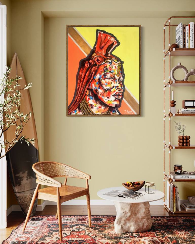 Original Art Deco Abstract Painting by John Mwadi