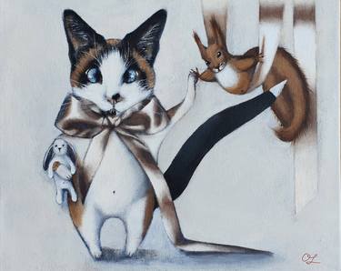 Print of Cats Paintings by Olesya Izmaylova