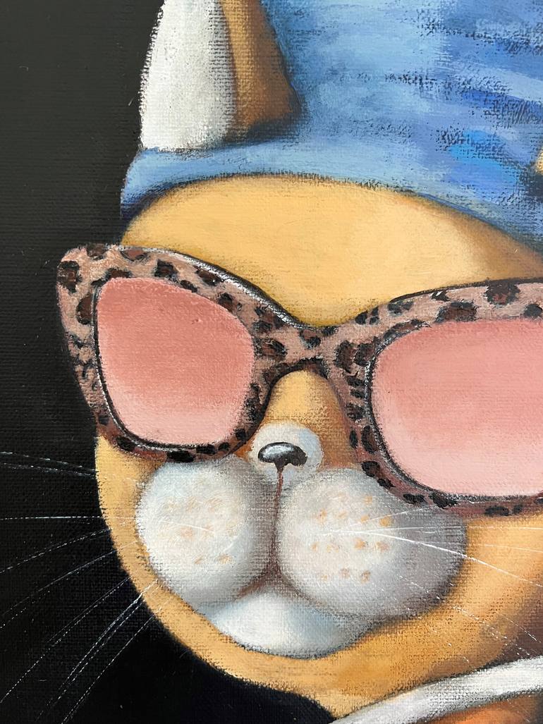 Original Contemporary Cats Painting by Olesya Izmaylova