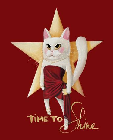 Time to shine! - digital art, cat, kitty thumb