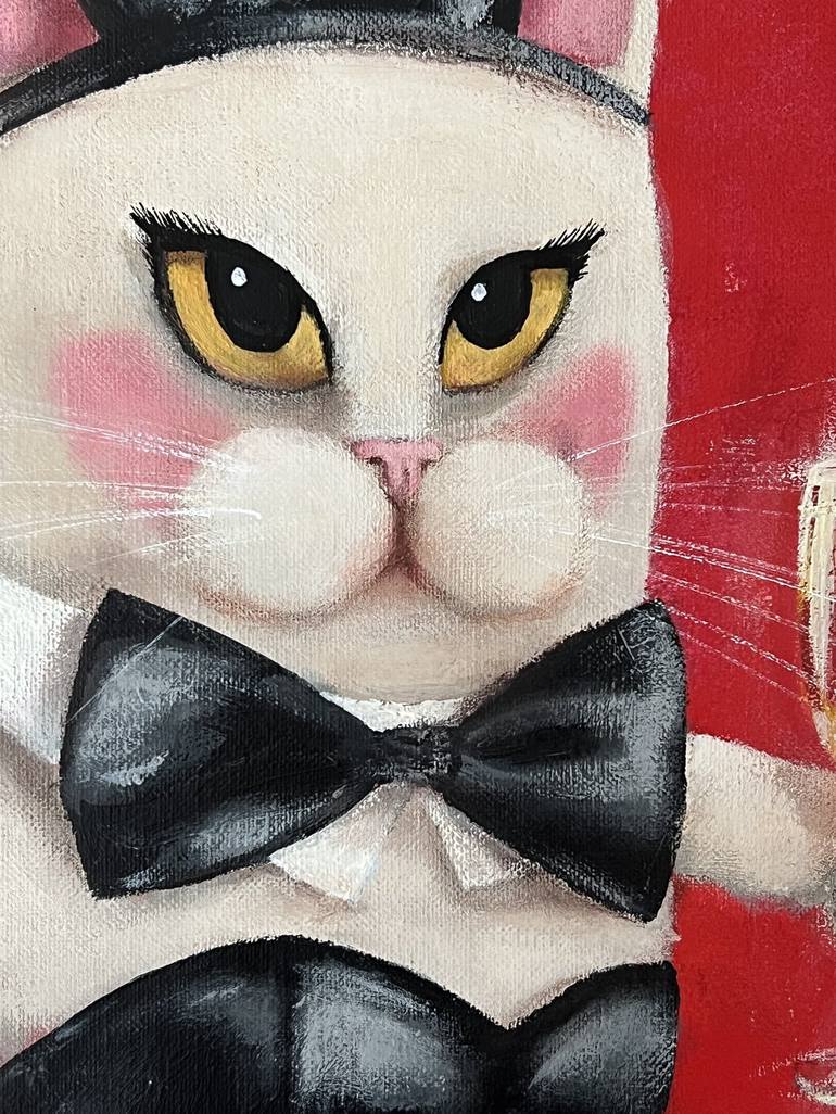 Original Fine Art Cats Painting by Olesya Izmaylova